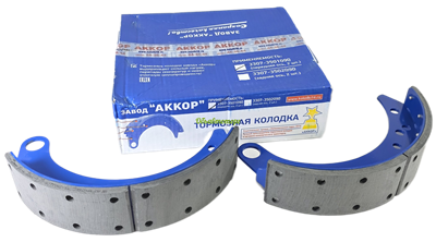Колодка барабанного тормоза а/м ГАЗ-3307, 3309 передняя (ширина 80мм) (1шт.) АККОР 3307-3501090 1 шт.